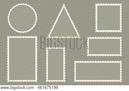 Blank Postage Stamps Frames Set - Stock Vector.