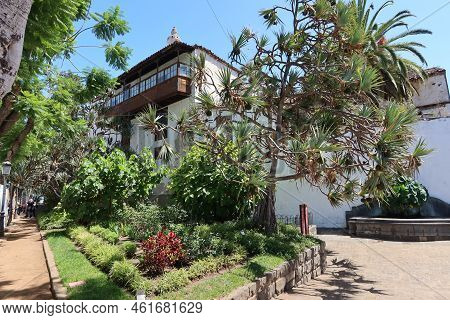 Icod De Los Vinos, Tenerife, Canary Islands, Spain, September 17, 2022: Typical Canarian House Among