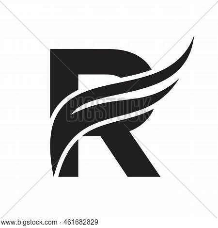 Letter R Wing Logo Design. Transportation Logo Letter R And Wings Concept
