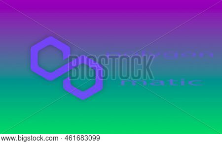 Polygon-matic  Virtual Currency Images. 3d Drawings. Coin Logo
