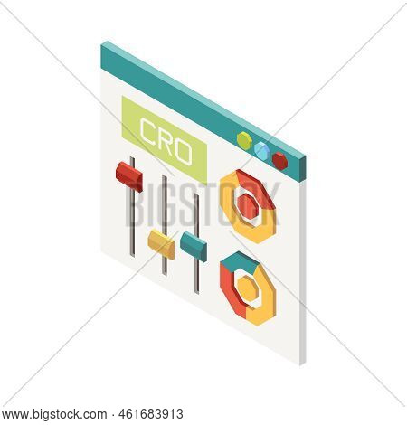 Isometric Cro Conversion Rate Optimization Digital Marketing 3d Concept Vector Illustration