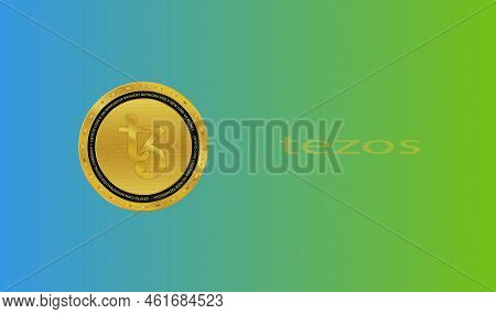 Tezos Virtual Currency Images. 3d Drawings. Coin Logo