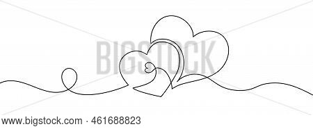 Heart. Abstract Love Symbol. Continuous Line Art Drawing Vector Illustration. Family Symbol