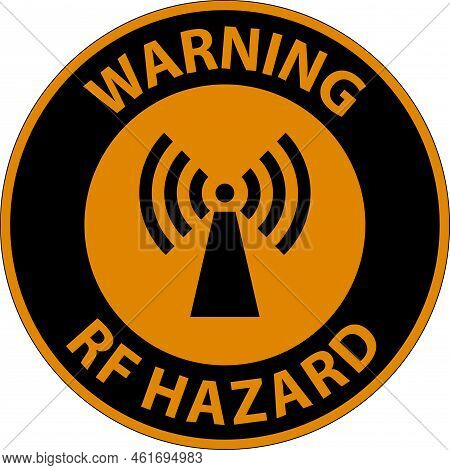 Warning Rf Hazard Sign On White Background