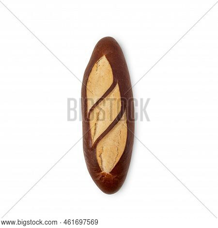 Plain Laugen Bread Isolated On White Background With Clipping Path.