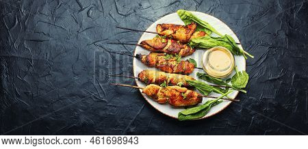 Chicken Breast On Stick, Top View