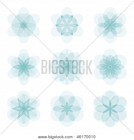 Conjunto de flores abstractas