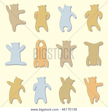 Set de siluetas de oso