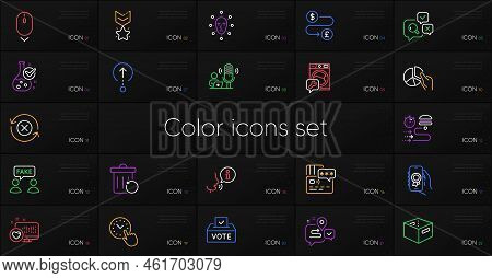 Set Of Money Transfer, Face Biometrics And Recovery Trash Line Icons. Include Pie Chart, Journey, Aw