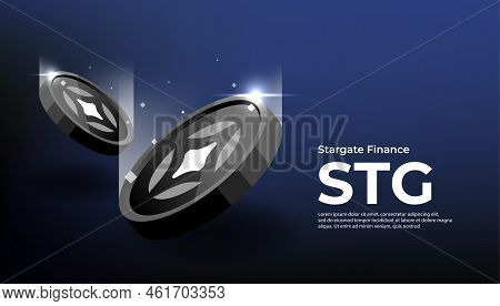 Stg Coin Cryptocurrency Concept Banner Background Vector.