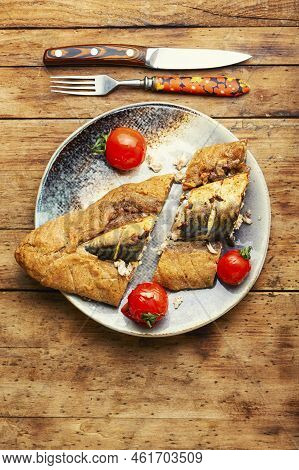 Mackerel Baked In Bread Loaf