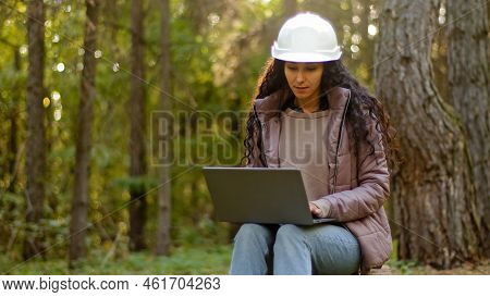 Millennial Woman Young Experienced Specialist Forestry Engineer Environmentalist Technician In Hardh