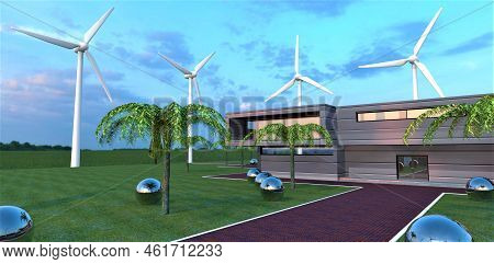 Non-volatile Estate Of The Future. Powerful High-efficiency Wind Generators. Special Balls Collect A