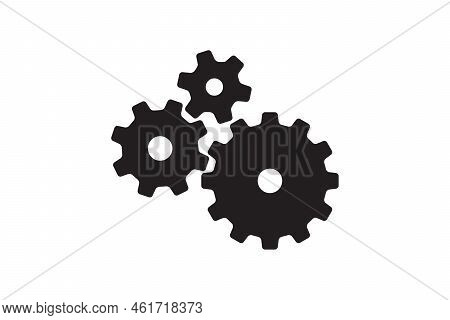 Setting Icon Vector With Work Cog Gear Element. Cogweel Mechanism Symbol.