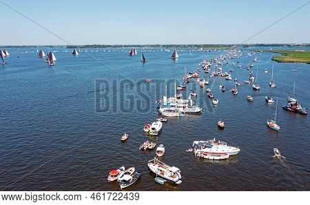 Aerial From Skutsjesilen On The Sneekermeer In Friesland In The Netherlands