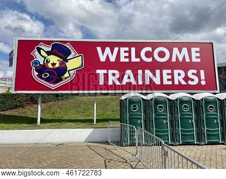 London, United Kingdom - September 11 2022: A Billboard With An Inscription Welcome Trainers And A P