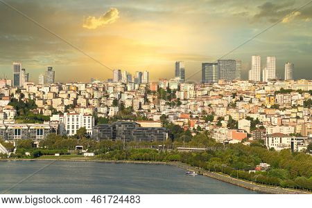 Istanbul, Turkey - September 1, 2022: Istanbul City View From Pierre Loti Teleferik Station Overlook