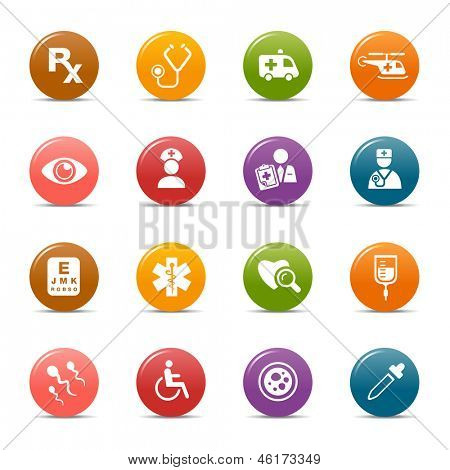 Dots - farbige Symbole Medizin und Gesundheitswesen