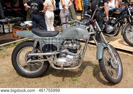 Bordeaux , Aquitaine  France - 10 09 2022 : Triumph Rickman Metisse  Desert Racer Logo Brand And Tex
