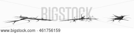 Cracks, Fractures In Ground Or Concrete Floor, Land Surface Breaks After Earthquake Or Catastrophe. 