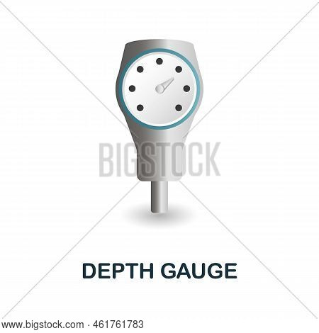 Depth Gauge Icon. 3d Illustration From Measuring Collection. Creative Depth Gauge 3d Icon For Web De