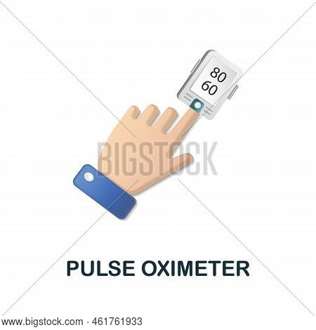 Pulse Oximeter Icon. 3d Illustration From Measuring Collection. Creative Pulse Oximeter 3d Icon For 