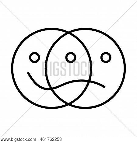 Connected Emotion Icon. Smile Icon. Social Connections, Communication Concept. Vector Illustration. 