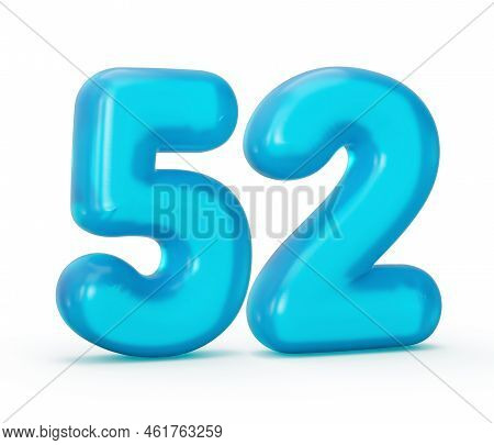 Blue Jelly Digit 52 Fifty Two Isolated On White Background Jelly Colorful Alphabets Numbers For Kids