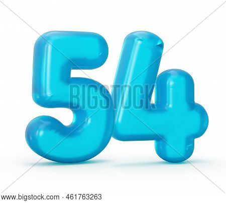 Blue Jelly Digit 54 Fifty Four Isolated On White Background Jelly Colorful Alphabets Numbers For Kid