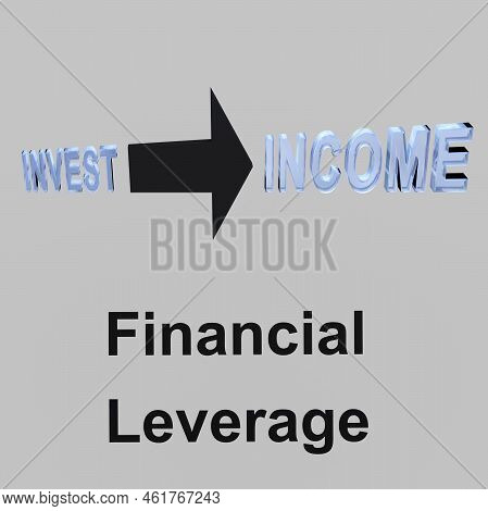 3d Illustration Of An Arrow Leading From The Word Invest To The Word Income,  With The Title Financi