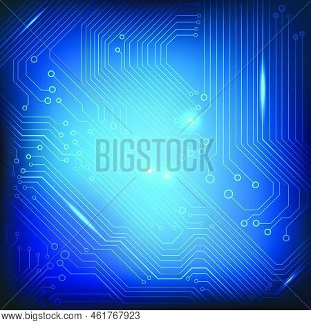Circuit Board Blue Pattern Technology Vector Background