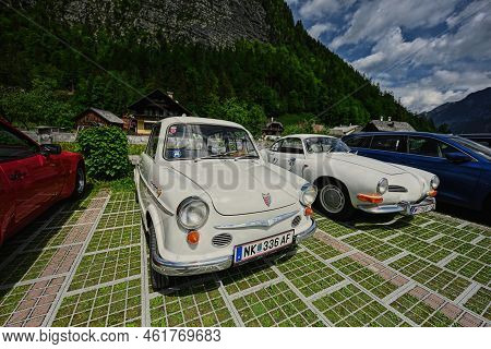Hallstatt, Austria - May 15, 2022: Nsu Prinz 1 (1958 - 1960) Classic Car At Parking.