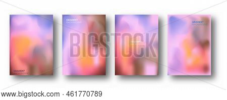 Abstract Color Background With Blurred Gradient. A Collection Of Templates For Covers, Banners, Post