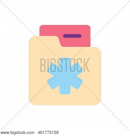 Medical History Flat Color Ui Icon. Patient Anamnesis. Disease Information Record. Health Condition.