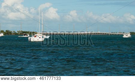A View Of Bridge From Stock Island, Florida.