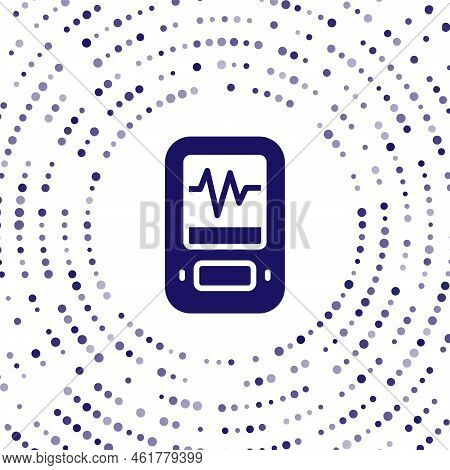 Blue Seismograph Icon Isolated On White Background. Earthquake Analog Seismograph. Abstract Circle R