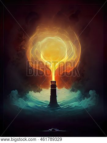 Energy Crisis Becoming A Dangerous, Firing Thunderstorm Cloud, Abstract Illustration - Concept