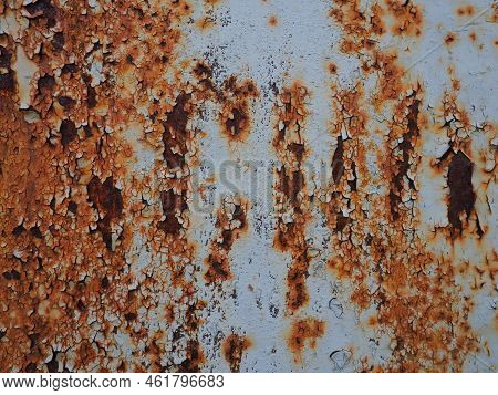 A Closeup Shot Of A Rusty Metal Surface. Corosion.