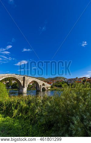 View At Arslanagic Bridge On Trebisnjica River In Trebinje, Bosnia And Herzegovina