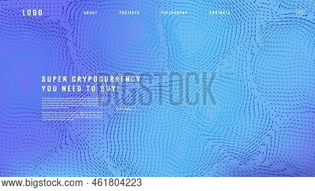 Landing Page Abstract Design With Vector Field Forces Matris. Colorful Template For Website Or App. 