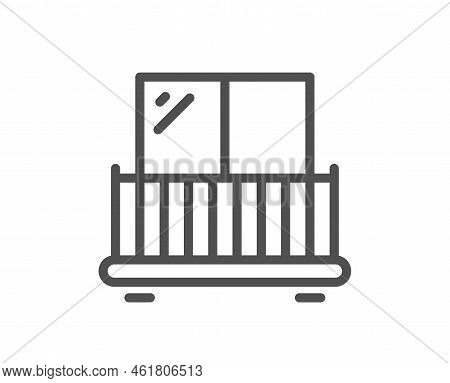 Balcony Line Icon. Building Balconet Sign. Apartment Terrace Symbol. Quality Design Element. Linear 