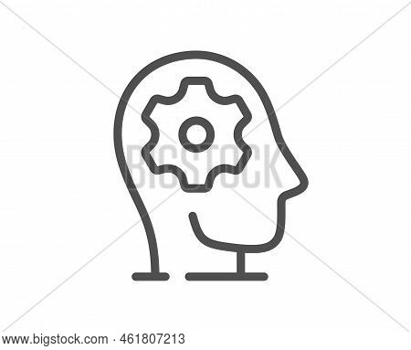 Brain Working Line Icon. Psychology Therapy Sign. Mental Health Symbol. Quality Design Element. Line