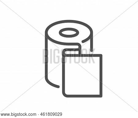 Paper Wallpaper Line Icon. Paper Towels Sign. Cling Film Roll Symbol. Quality Design Element. Linear