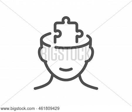 Mental Conundrum Line Icon. Psychology Therapy Sign. Brain Puzzle Symbol. Quality Design Element. Li