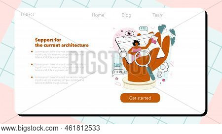 Frontend Development Web Banner Or Landing Page. Website Interface