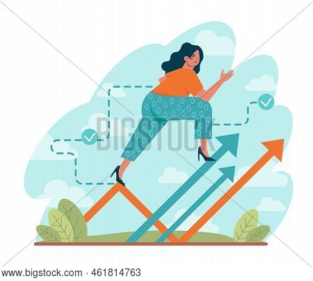 Leadership Concept. Manager Leading A Workteam Towards Success