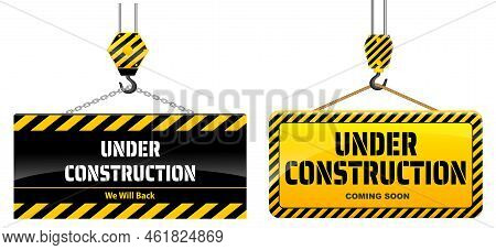 Set Of Website Under Construction Isolated Or 404 Error Page Connection Or Website Under Maintenance