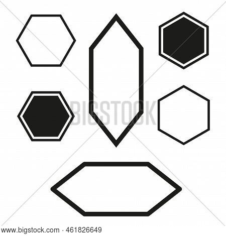 Hexagonal In Modern Style. Chart Concept. Edge Frame. Vector Illustration. Stock Image.