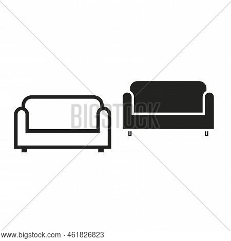 Sofa Icon. Modern Minimal Style. Vector Illustration. Stock Image.