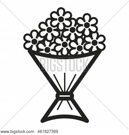 Bouquet Icon. Happy Birthday. Plant Floral Design.vector Illustration. Stock Image.